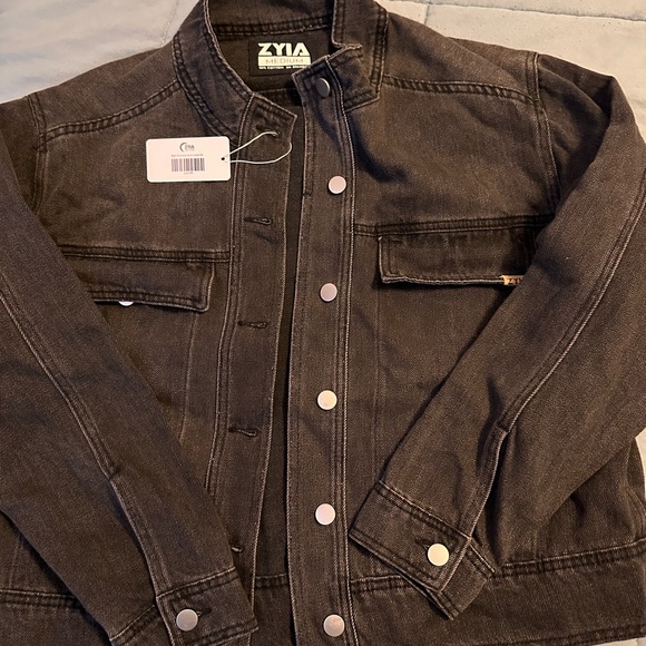 NWT ZYIA faded black denim jacket - Picture 2 of 3